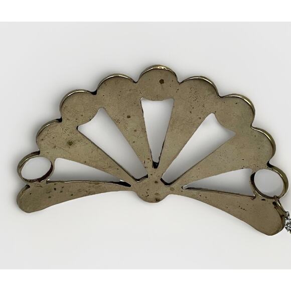 Vintage Alpaca Silver Mexico Abalone Mother Of Pearl Inlay Hair Barrette Clip 3” - Picture 3 of 9